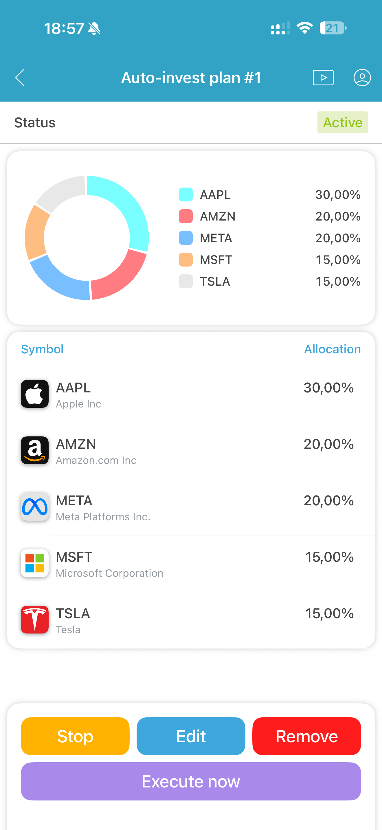 Investing — Auto invest
